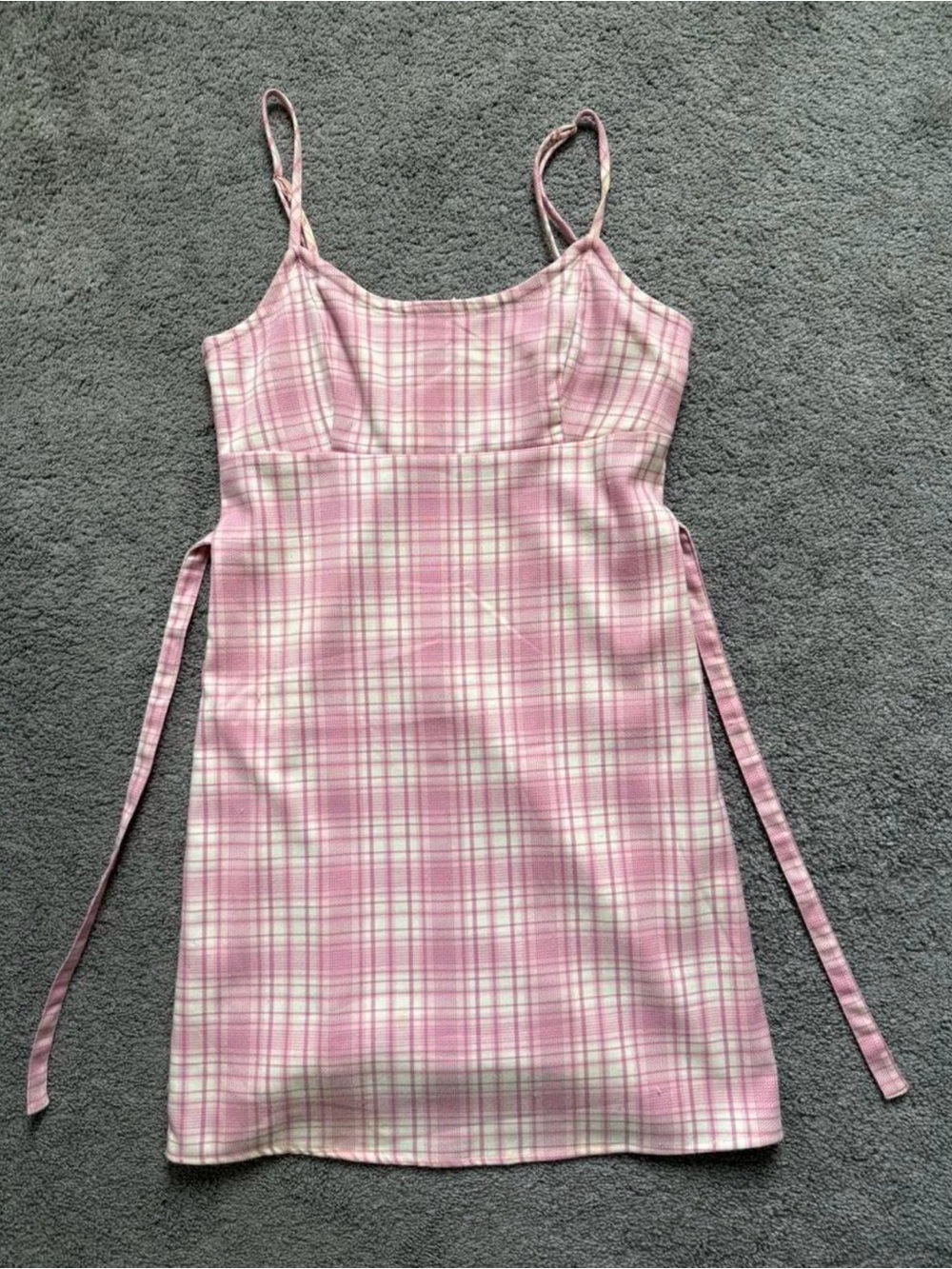John Galt/Brandy Melville Pink and White Plaid Mini dress.
